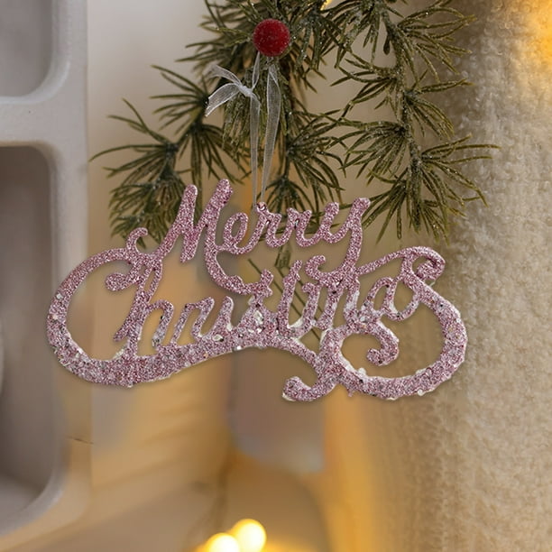 Decoraciones navideñas, adornos navideños, medalla con letras navideñas para colgar, corona navideña original para colgar, adornos navideños para el árbol de Navidad, letrero de plástico con el alfabe