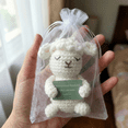 thumbnail image 3 of Handmade Crochet Lamb Figurine with Psalm 23:1 Card and Wooden Stand, Christian Keepsake Gift, 3 of 7