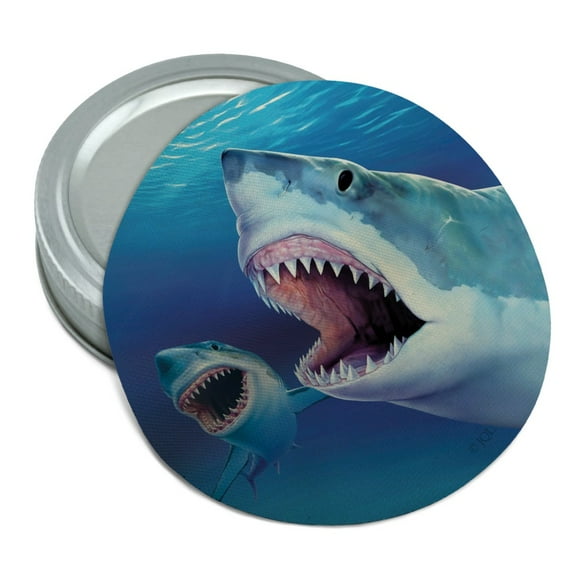 Great White Sharks Ocean Pair Scuba Diving Round Rubber Non-Slip Jar Gripper Lid Opener