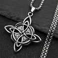 thumbnail image 4 of Classic Wiccan Witch Knot Irish Celtic Knot Trinity Knot Pendant Necklace 14K White Gold for Men Women Fashion Lucky Amulet Jewelry Gift, 4 of 7