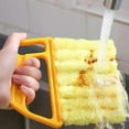 thumbnail image 3 of All-Purpose Washable Cleaning Brush, Blind Cleaner Brush Set - 7-Finger Microfiber Dusting Tool, Handheld Household Cleaning Kit for Window Blinds, Shutters & AC Vents (Blue+Orange), 3 of 8