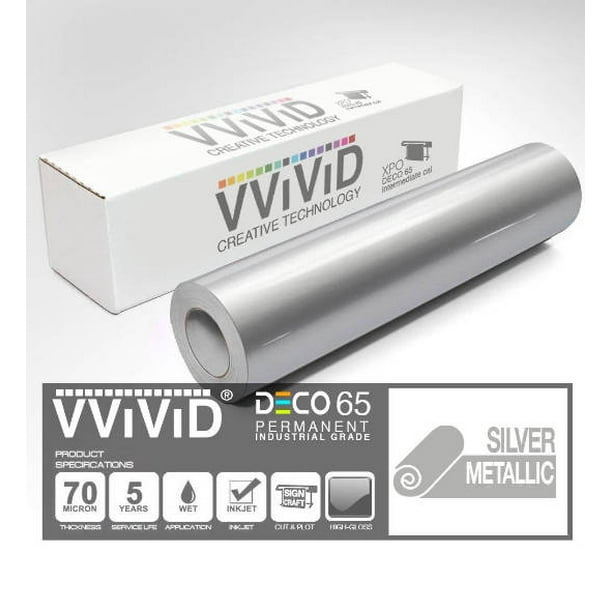 Silver Metallic Gloss Architectural Vinyl Craft Vinyl Decal 12" x 84