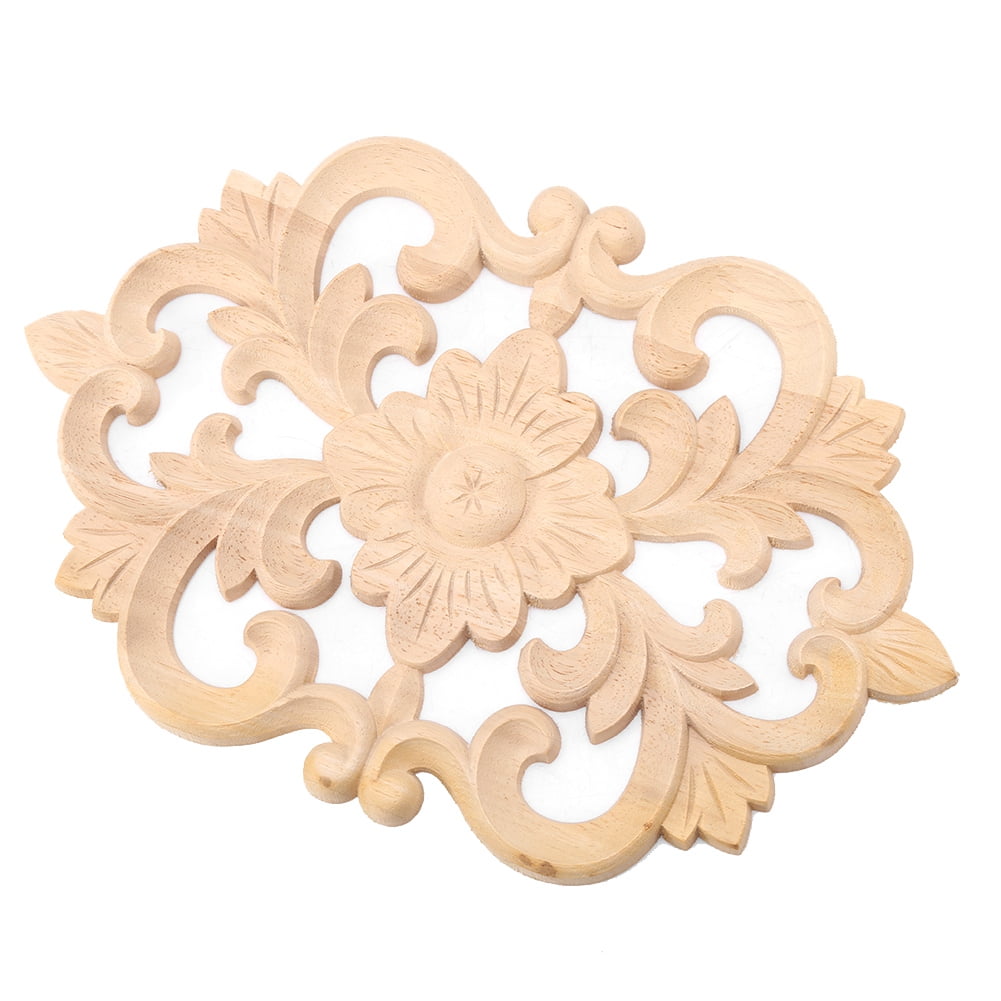 Safe And Durable Rubber Wood Carved Applique Furniture Decoration 11.8 X 3.1 X