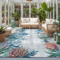 thumbnail image 2 of Area Rugs 3'x5', Vintage Coastal Coral Carpet Runner Indoor Outdoor Rugs Home Decor Aesthetic, Nautical Blue Conch Starfish Ocean Non Slip Mats Washable Accent Rug for Living Room Bedroom, 2 of 8