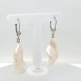 thumbnail image 3 of RARE! Spectacular Large South Sea Keshi Pearl Drop Earrings in 14K White Gold, 3 of 10