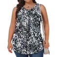 thumbnail image 3 of Fantaslook Plus Size Tank Tops for Women Tunic Sleeveless Shirts Dressy Casual Floral Blouses Loose Summer Tops, 3 of 6