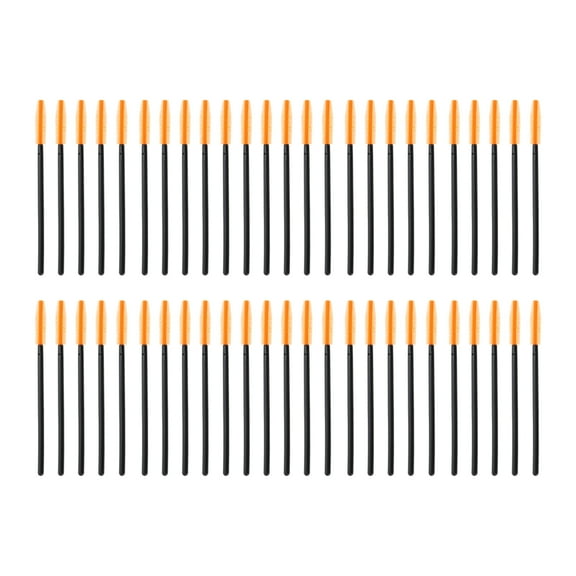 Unique Bargains 50 Pcs Lightweight Silicone Eyelash Brush for Bathroom Black Orange Plastic Silicone
