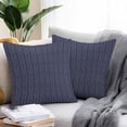 thumbnail image 2 of Throw Pillow Covers 26x26 Inch Set of 2, Blue Yellow Geometric Waterproof Outdoor Pillow Covers, Modern Abstract Art Striped Decorative Cushion Pillowcases for Couch, Sofa, Bed, Garden, Patio, 2 of 9