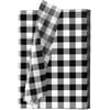 Whaline 120 Sheet Christmas Wrapping Paper White Black Buffalo Plaid Tissue Paper Rustic for DIY Christmas Wrapping, 13.78" x 19.69"