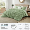 thumbnail image 4 of Lanco Sage Comforter Set Full Size, Boho 3 Piece Clipped Jacquard Bedding Set, All Season Geometric Bedding Set, Matching Pillow Shams, 4 of 7