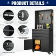 thumbnail image 7 of 71" Rolling Metal Garage Storage Cabinet with Wheels, 3 Drawers, Locking Doors & Adjustable Shelves, Steel Tool Cabinet for Workshop Warehouse, 7 of 7
