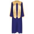 thumbnail image 3 of Raenseen Robe de Chorale Unisexe de Luxe à Col en V Manches Longues Robe de Docteur Costume de Juge Robe de Collation des Grades Bleue P, 3 of 7