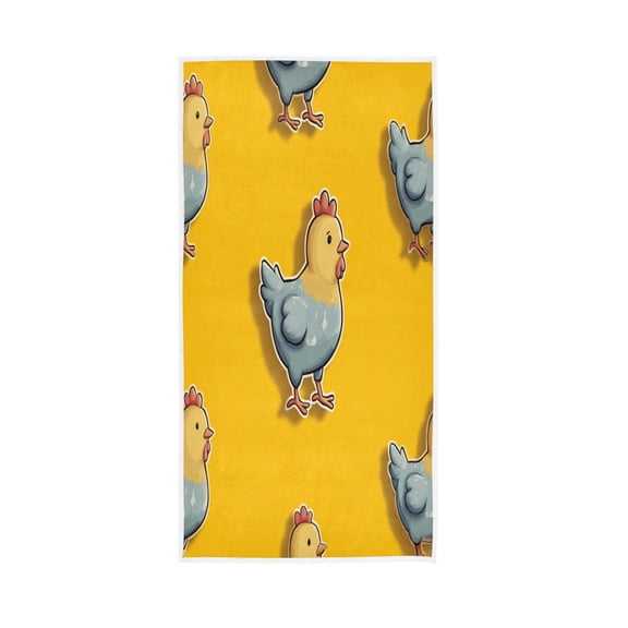 Bath Towel Single-Sided Printed Highly Absorbent Soft Quick Towel for Bathroom Spa Gym & Sports Chick Sticker
