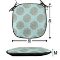 thumbnail image 4 of Dahlia Flower Chair Seating Cushion, Exotic Boho Image of Hollow Stem Fresh Garden Summertime, Soft Seat Pads for Office with Anti-slip Backing, 16"x16", Blue Brown, by Ambesonne, 4 of 7