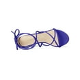 thumbnail image 4 of BLISSFUL STEP Women's Shoes Open Toe Lace Up Block Heel Strappy Heels Dark Blue 6, 4 of 7