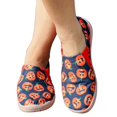 thumbnail image 6 of Womens Halloween Print Slip On Canvas Shoes Round Toe Flat Low Top Holiday Casual Walking Loafers Orange 37, 6 of 7