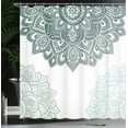 thumbnail image 3 of Ambesonne Flora Shower Curtain, South Mandala Design Print, 69"Wx84"L, Reseda Green, 3 of 4