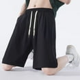 thumbnail image 5 of JIUKE Mens Shorts Knee Length Drawstring High Waisted Lounge Shorts Wide Leg Casual Beach Shorts, 5 of 8