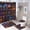 Mystical Library Bookshelf, variant on 4Pcs Colorful Witch Potion Bookshelf Shower Curtain Sets, Bathroom Decor Set with Rugs, Bath Mat Mystical Library Candle Book Shower Curtain, 72 X 72 Inch