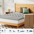 GELSEA 3 Inch Memory Foam Mattress Topper QUEEN,5Zone Bamboo Charcoal Infused Mattress Pad for