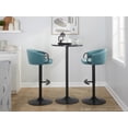 thumbnail image 2 of Claire Adjustable Bar Stool, Black Bar Stools, Bar Chairs, Swivel Bar Stools, Bar Stools Set of 2, Bar Height Stools Black, Gold Bar Stools (Black Metal, Light Blue Velvet), 2 of 6