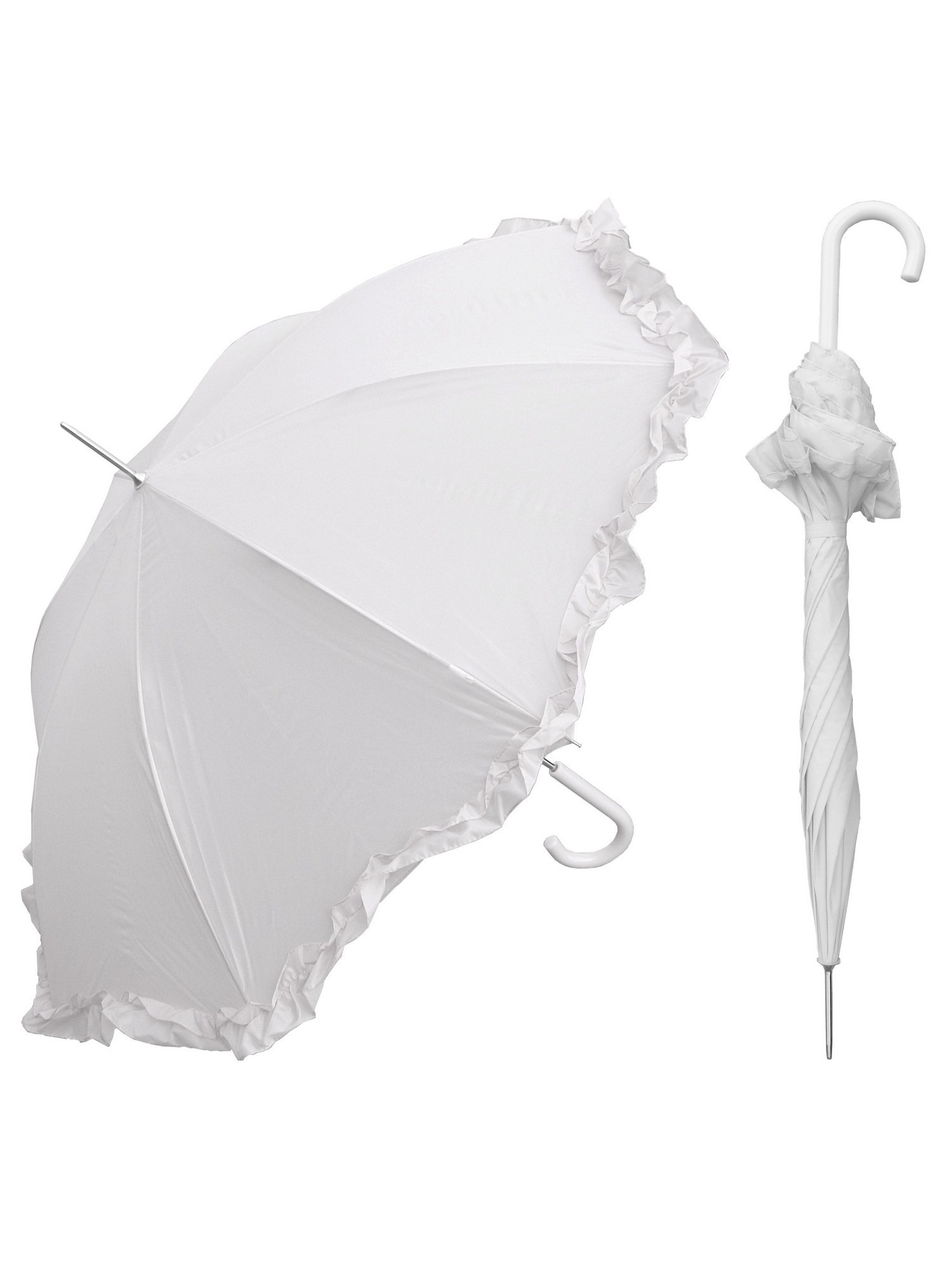 RainStoppers s010wh 48 in. auto open white parasol umbrella with
