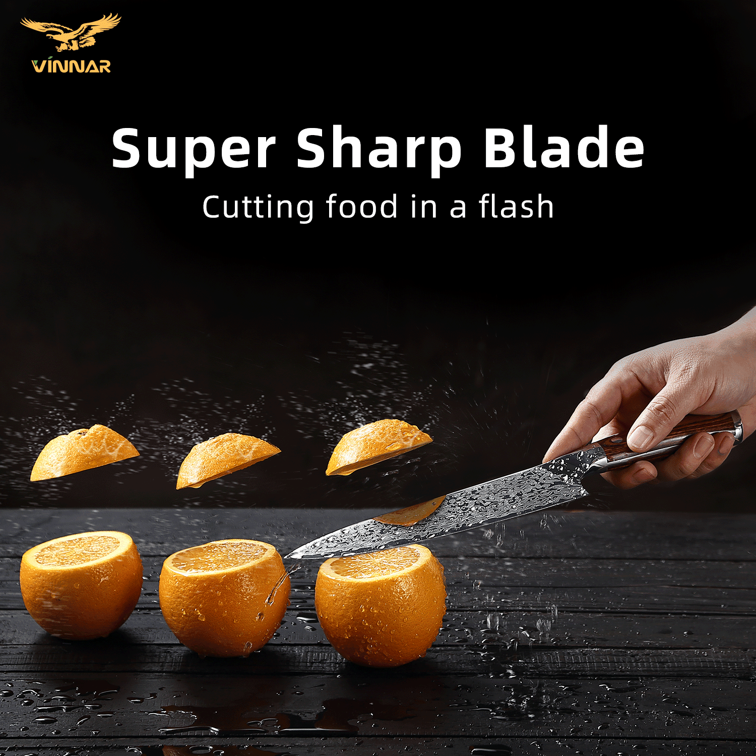 Chef Knife ,Professional Kitchen Knives 8 inch Japanese Stainless Steel Meat Cleaver Colored Solid Wood Handle