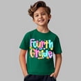 thumbnail image 4 of YunPes Fourth Grade Girls Boys First Day of School T-shirts Funny Graphic Print Short Sleeve Tops Kids Summer Crewneck Tee Back to School, 4 of 4