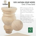thumbnail image 4 of 5 inch / 12cm Wooden Furniture Legs, Tchosuz Pack of 4 Unfinished Solid Wood Turned DIY Replacement Bun Feet with M8 Hanger Bolts & T-Nuts or Sofa Couch Cabinet Recliner Ottoman Riser, 4 of 6