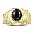 thumbnail image 1 of RYLOS Bagues pour Femmes Bague en Or Jaune 14K Solitaire Pierre Précieuse Ovale 9x7 mm avec Anneau Fini Satin Onyx d'Octobre Bijoux Taille 9, 1 of 7