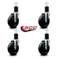 thumbnail image 2 of 5 Inch Hard Rubber Wheel Swivel 1-3/4 Inch Expanding Stem Caster Set SCC, 2 of 2