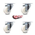 thumbnail image 2 of 3 Inch Nylon Wheel Swivel Top Plate Caster Set Service Caster Brand, 2 of 2