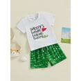 thumbnail image 3 of FEORJGP Toddler Boys Summer Outfits Infant Baby 0-3Y Short Sleeve T-Shirts Golf Letter Print Shirt Crew Neck Tops and Elastic Waist Shorts Newborn Loose Casual 2Pcs Clothes Set, 3 of 9