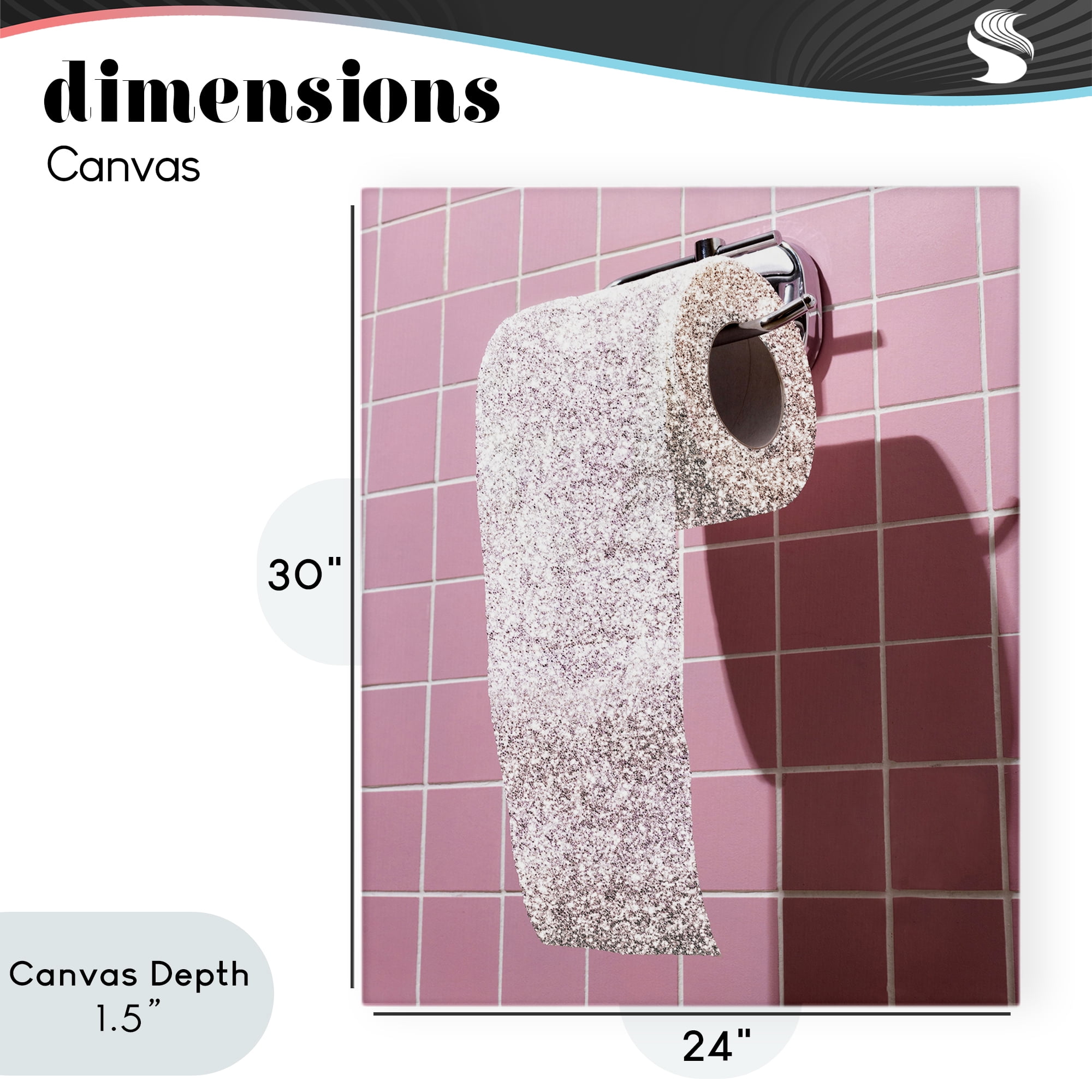 Stupell Industries Glitter Pink Toilet Paper Canvas Wall Art, design by CAD Designs