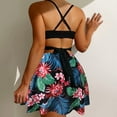 thumbnail image 5 of Gibobby Trajes de Baño para Mujer Traje de baño de 3 piezas para mujer Conjunto de bikini de triángulo halter metálico con falda de playa(Negro,CH), 5 of 5