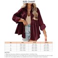 thumbnail image 5 of Camisa Dobladillo Con Volantes Manga Larga Color Sólido Con Botones Cuello De Solapa Mujer Top De Maternidad Vino Rojo M, 5 of 5