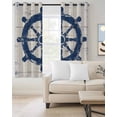thumbnail image 2 of Navy Blue Rudder Coastal Blackout Curtains for Bedroom Living Room Darkening Curtains 90 Inch Nautical Beach Ocean Vintage Black Out Window Curtain Privacy Window Treatment Grommet Drapes 52"x90"x2, 2 of 9
