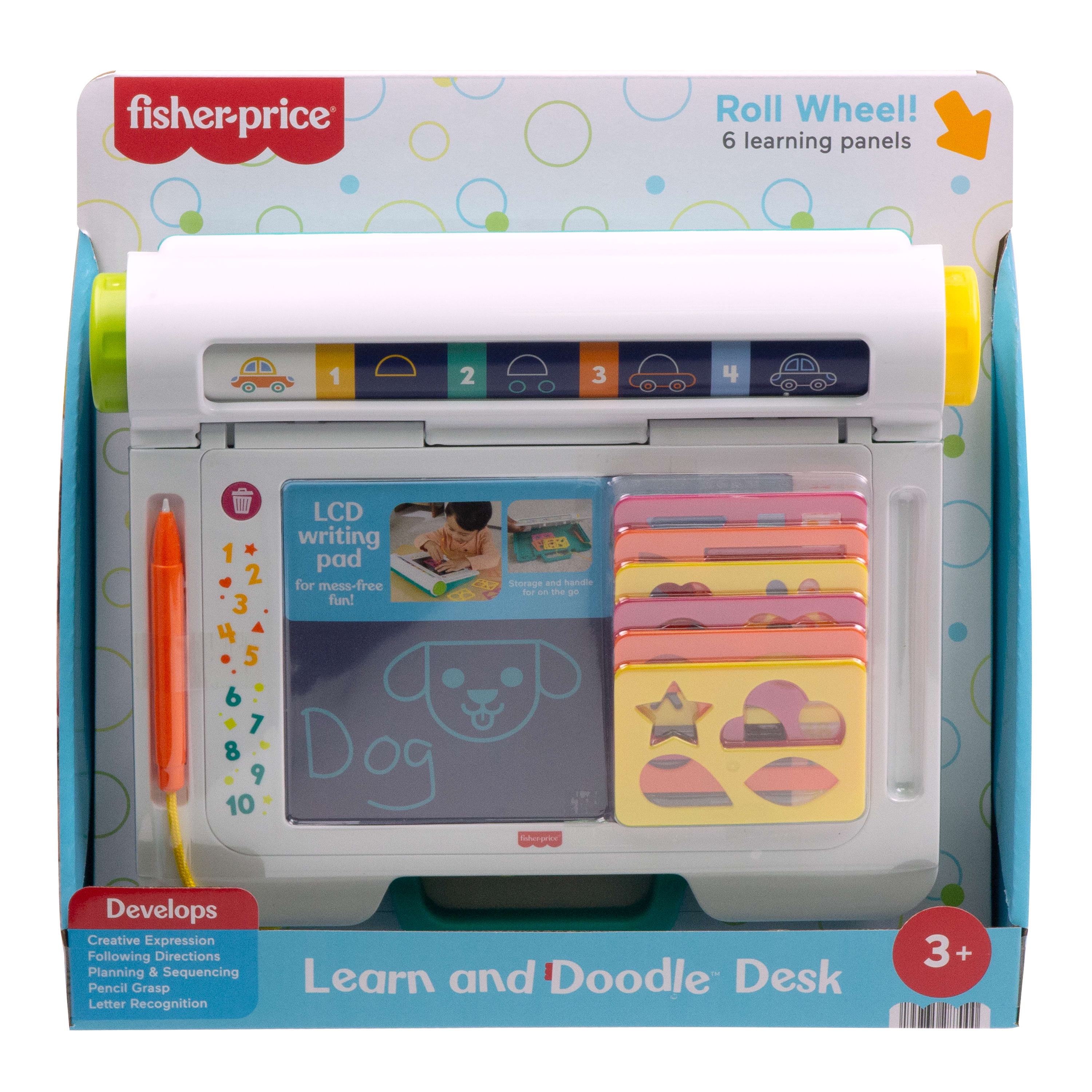 Fisher-Price Learn & Doodle Desk, Mess-Free Writing & Drawing Tablet with LCD Screen for Kids, FISHER-PRICE LEARN AND DOODLE DESK