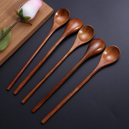 

Spoon Wooden Spoons Wood Kitchen Mixing Stirring Cooking Natural Soup Handle Set Eating Tools Serving