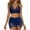 Dark Blue, variant on Wamejoo Womens High Waisted Bikini Sets Tummy Control Swimsuits Curvy Mesh Swim Skirt (Army Green, S)