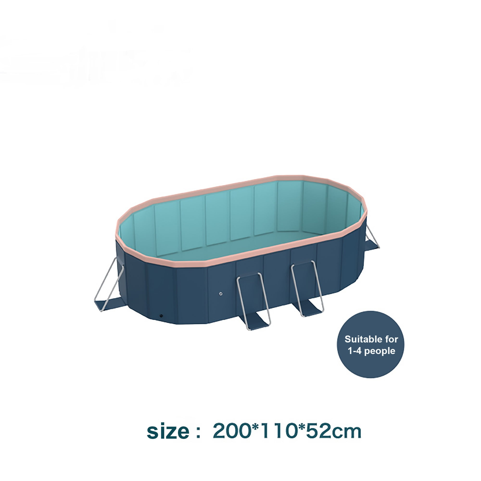 Olurrisa Outdoor PVC Folding Pool, Non-Inflatable for Summer Bathing & Cooling, Patio Garden Use (81"L x 62"W)