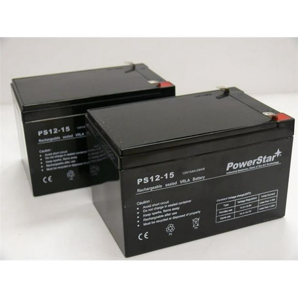 PowerStar PS12-15-2Pack13 12V- 15Ah Batterie Plomb-Acide Scellée pour Batterie de Scooter Électrique Ebike