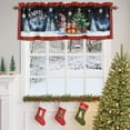 thumbnail image 4 of Merry Christmas Valances for Windows, 42 x 18in, Snowman Cat Snowflake Tree Green Plaid Rod Pocket Kitchen Valance Curtain Light Filtering Window Treatments for Living Room Bedroom, 1 Panel, 4 of 7