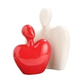 thumbnail image 1 of Esculturas de parejas, artesanías, adorno de personaje cariñoso, figurita de pareja de ceráca para oficina, comedor, escritorio, boda Blanco y rojo Gloria Pareja estatua, 1 of 9