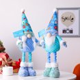 thumbnail image 4 of Muñecos navideños de Papá Noel azules con lentejuelas, gnomos retráctiles sin rostro, adornos para árbol de Navidad, regalo de Año Nuevo para el hogar, 4 of 5