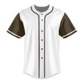 thumbnail image 3 of Mens White Baseball Jersey Blank Plain Button Down Shirts Short Sleeve Active T Shirts, 3 of 5
