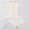 thumbnail image 3 of Posijego Womens Valentine's Day Pajamas Sets Heart Short Sleeve Button down Shirt Shorts Summer Sleepwear Women's Pjs Sets, 3 of 8