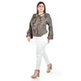 thumbnail image 2 of Blusa con volantes Roman Fashion /Tallas Extras, 1907 (Cafe) cafe 38, 2 of 5