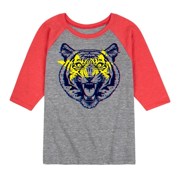 Instant Message - Star Eyed Tiger - Toddler & Youth Raglan Graphic T-Shirt