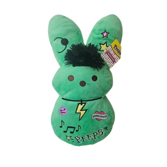 15In Peeps Emo Green Bunny Plush for Adult and Child, Easter